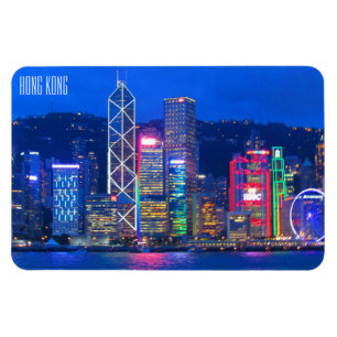 hong kong skyline dusk magnet