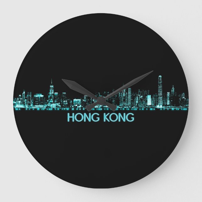 Hong Kong Skyline Large Clock (Front)
