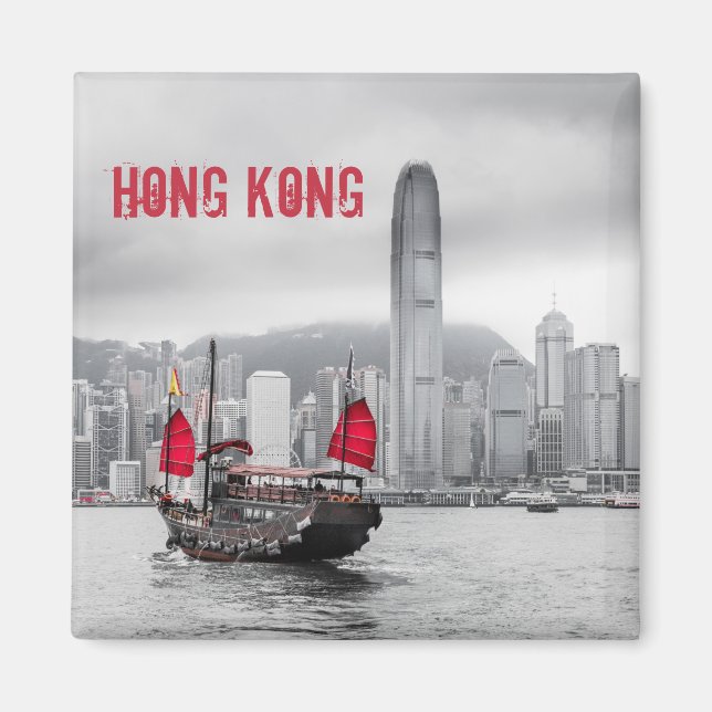 Hong Kong Skyline Panorama Fine Art gift Magnet (Front)