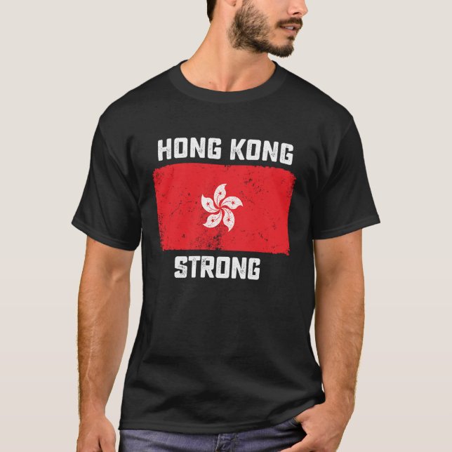 Hong Kong Strong Flag Pro Democracy Freedom of Spe T-Shirt (Front)