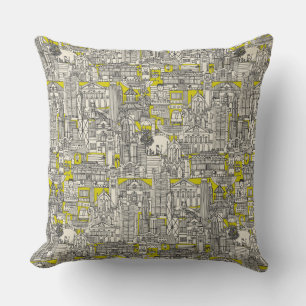Hong Kong toile de jouy chartreuse Cushion