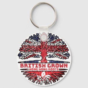 Hong Kong Uk United Kingdom British Tree Roots Key Ring