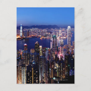 Hong Kong Victoria Harbour at Night Postcard