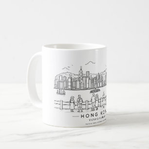 Hong Kong Victoria Harbour Line Art Coffee Mug
