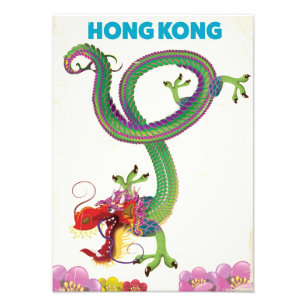 Hong Kong Vintage style travel poster