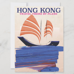 Hong Kong Vintage style travel print Invitation