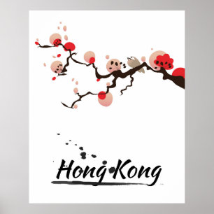 Hong Kong Vintage Travel Art Poster