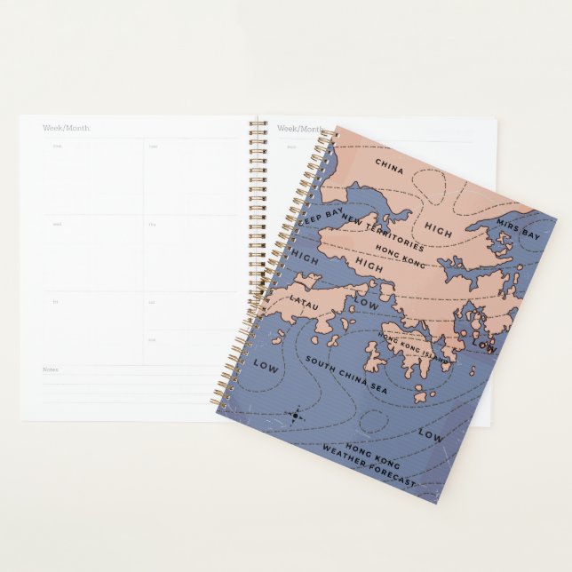 Hong Kong Vintage Weather Map Planner (Display)