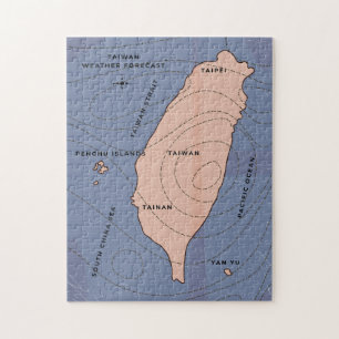 Hong Kong Vintagw weather map Jigsaw Puzzle