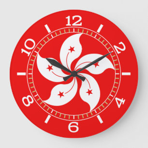 Hong Kong White Orchid Symbol Dial on a Large Clock