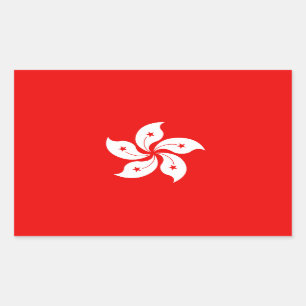 Hong Kong White Orchid Symbol Rectangular Sticker