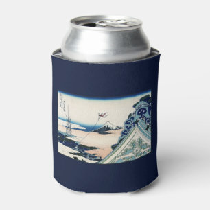 Honganji Temple Vista of Mt. Fuji Japanese Woodcut Can Cooler