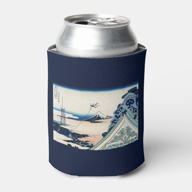 Honganji Temple Vista of Mt. Fuji Japanese Woodcut Can Cooler (Can Front)