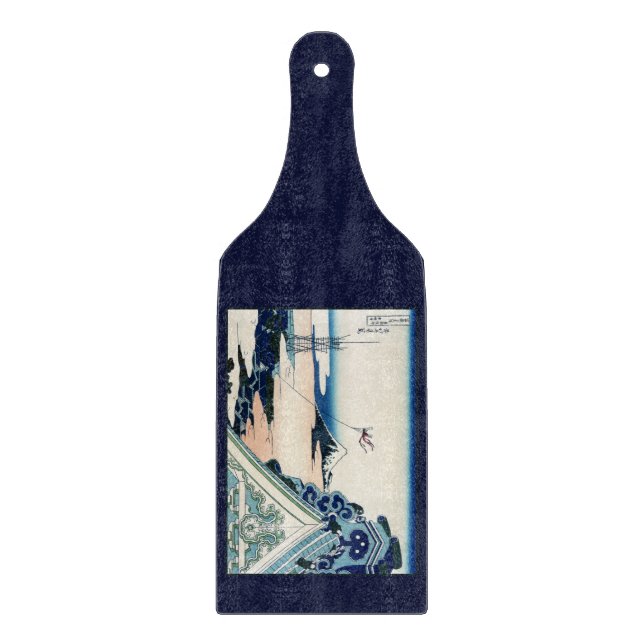Honganji Temple Vista of Mt. Fuji Japanese Woodcut Cutting Board (Front)