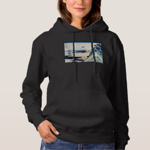 Honganji Temple Vista of Mt. Fuji Japanese Woodcut Hoodie