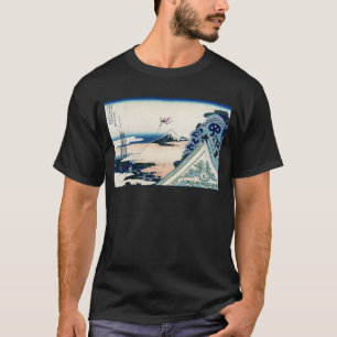 Honganji Temple Vista of Mt. Fuji Japanese Woodcut T-Shirt