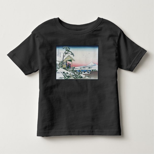 Honganji Temple Vista of Mt. Fuji Japanese Woodcut Toddler T-Shirt (Front)