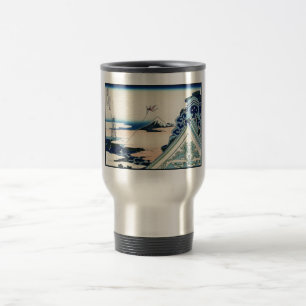 Honganji Temple Vista of Mt. Fuji Japanese Woodcut Travel Mug