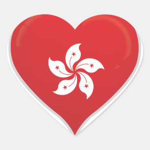 Hongkong love flag pride heart sticker
