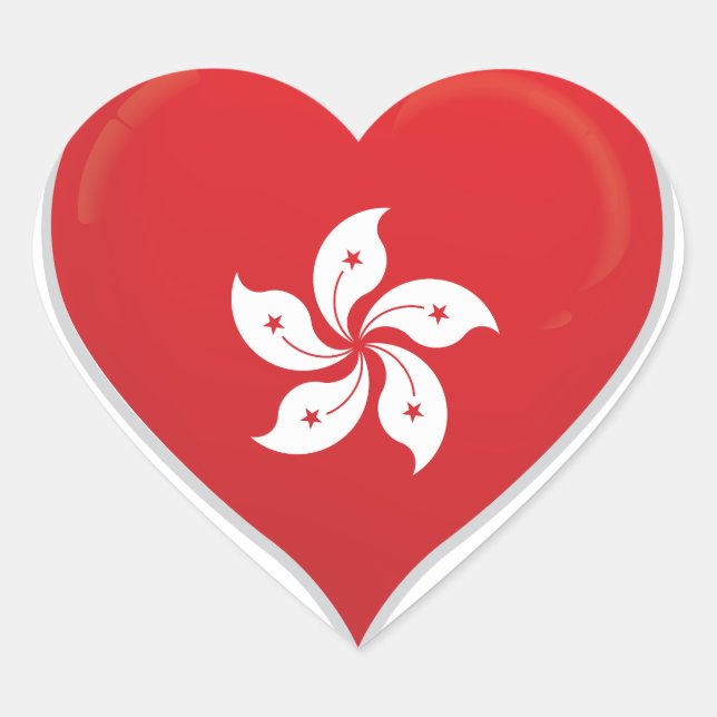 Hongkong love flag pride heart sticker (Front)