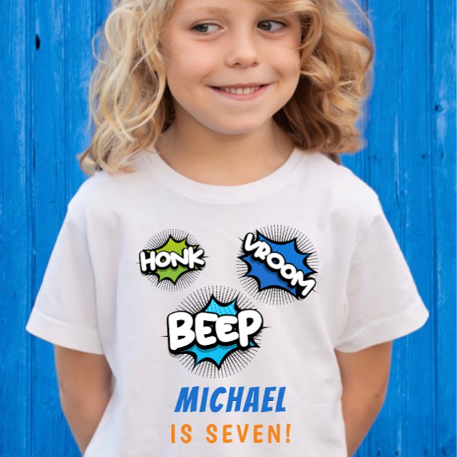 Honk beep vroom monster trucks cars birthday T-Shirt (Creator Uploaded)