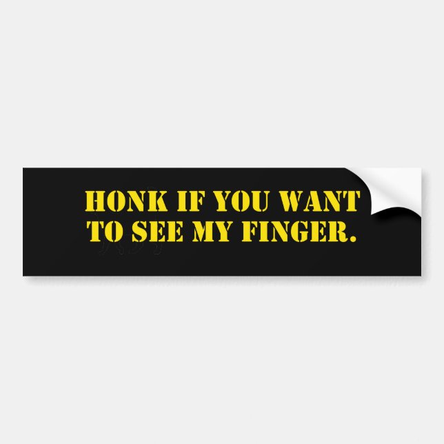 Honk Finger Bumper Sticker (Front)