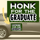 Honk For The Graduate Modern Green Black Car Magnet<br><div class="desc">Fun way to give your graduate some appreciation for all their efforts on completing their studies. Festive and modern black and white typography. Background colour can be changed to colour of your own choice. Simple and easy to read. Perfect for car neighbourhood drive parades.</div>