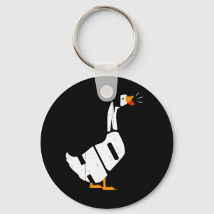 Honk Goose Distressed Typography Key Ring