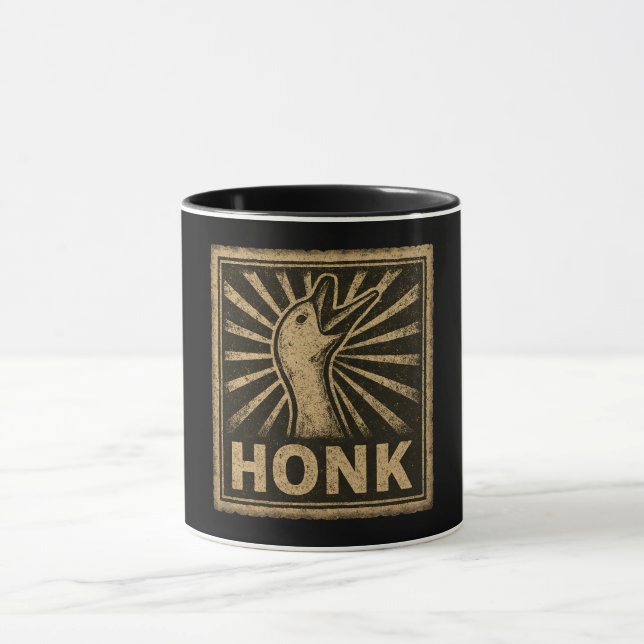Honk Goose Funny Duck Chicken Meme Mug (Center)