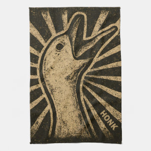 Honk Goose Funny Duck Chicken Meme Tea Towel