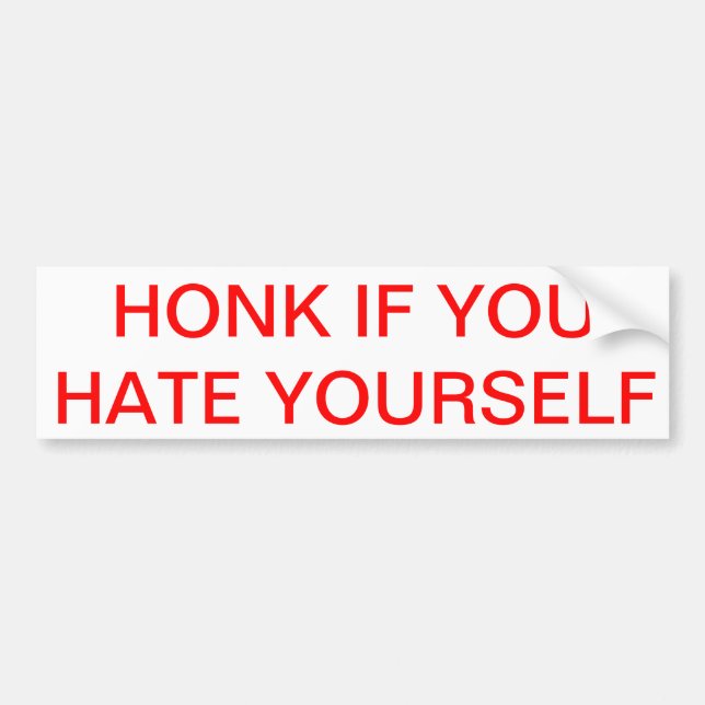 HONK IF YOU HATE YOURSELF Bumper Sticker (Front)