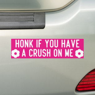 honk if you have a crush on me bumper sticker
