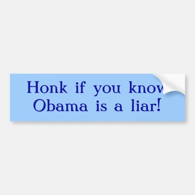 Honk if you know Obama is a liar! Bumper Sticker (Front)