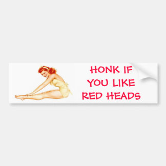 HONK IF YOU LIKE RED HEADS BUMPER STICKER