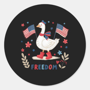 Honk If You Love Freedom Usa Flag Silly-goose 4th Classic Round Sticker