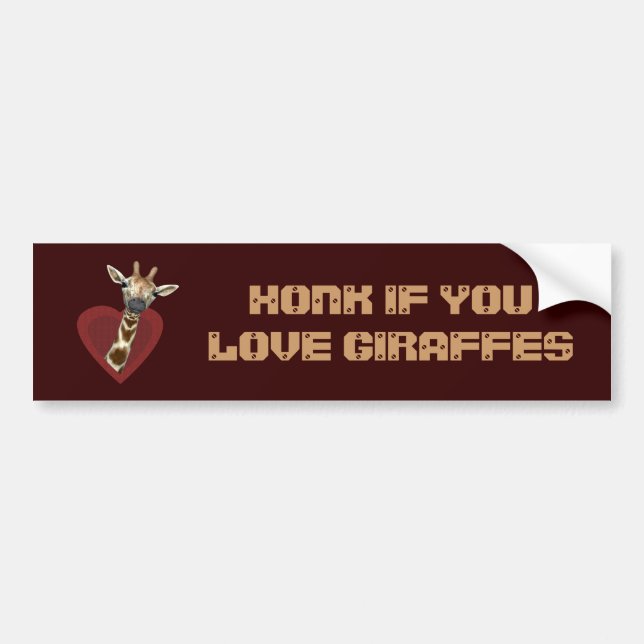 Honk If You Love Giraffes Bumper Sticker (Front)