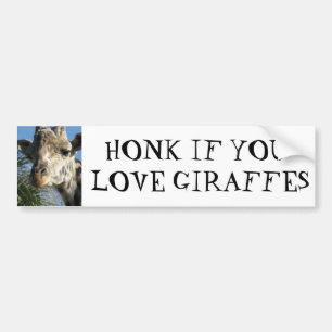 HONK IF YOU LOVE GIRAFFES BUMPER STICKER