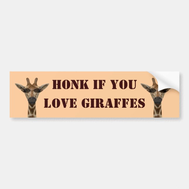 Honk If You Love Giraffes Bumper Sticker (Front)