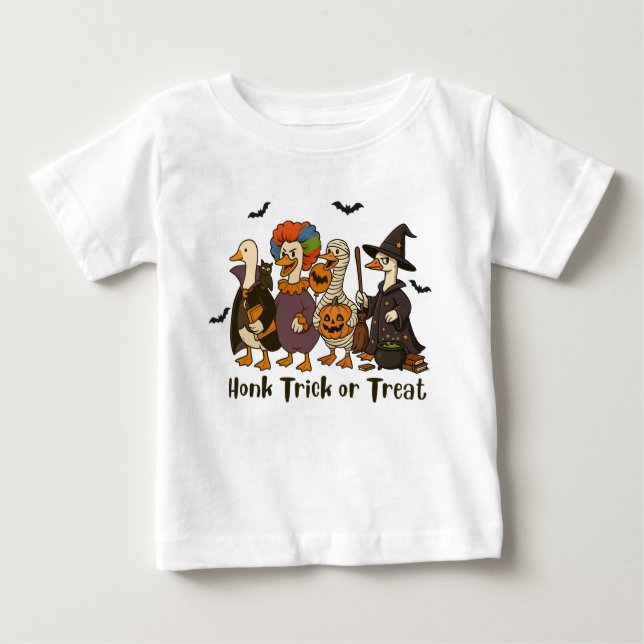 Honk Tick or Treat Halloween Goose Baby T-Shirt (Front)