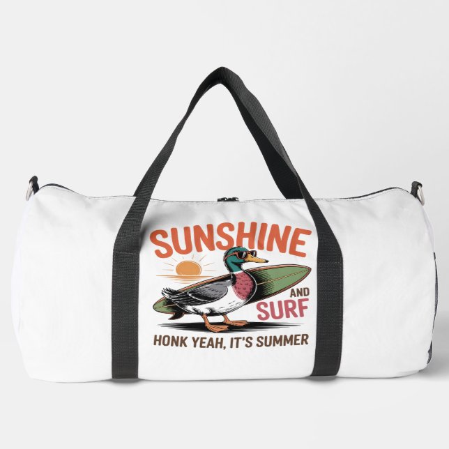 Honk Yeah, It's Summer" - Surfer Duck  Duffle Bag (Front)