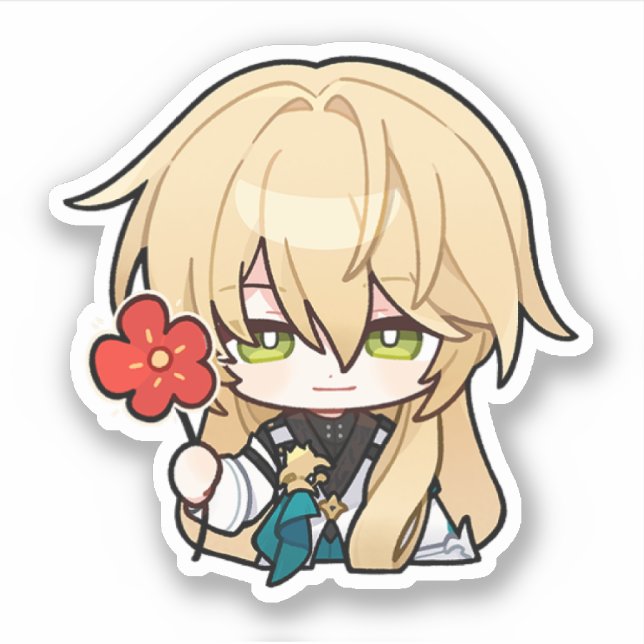 Honkai Star Rail Chibi Luocha Flower Sticker (Front)
