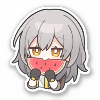 Honkai Star Rail Chibi Stelle Watermelon Sticker