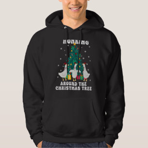 Honking Around The Christmas Tree Funny Duck Goose Hoodie