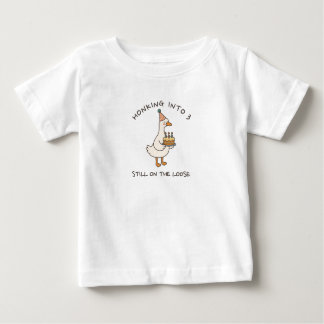 Honking Into Birthday Goose Funny Custom Age Baby T-Shirt