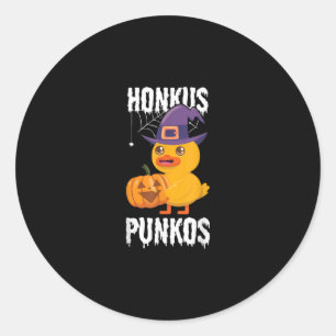 Honkus Ponkus Funny Duck Halloween Witch Design Classic Round Sticker