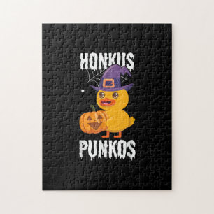 Honkus Ponkus Funny Duck Halloween Witch Design Jigsaw Puzzle