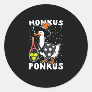 Honkus Ponkus Funny Goose Halloween Costume Tennis Classic Round Sticker