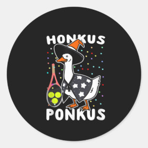 Honkus Ponkus Funny Goose Halloween Costume Tennis Classic Round Sticker