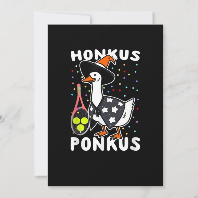 Honkus Ponkus Funny Goose Halloween Costume Tennis Save The Date (Front)
