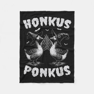 Honkus Ponkus Funny Goose Halloween Fleece Blanket